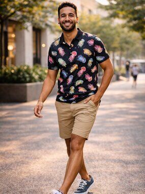 Chubbies Jellyfish Print Performance Polo – Size Large